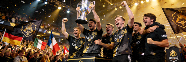 CS:GO巴黎Major冠军战队捧起奖杯的激动瞬间